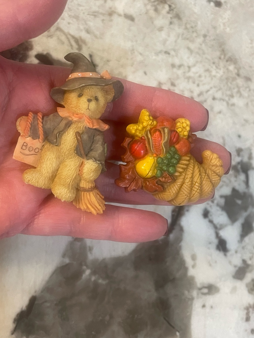 Cherish Teddie & Hallmark Cornacopia Fall Halloween Thanksgiving Pins Brooch